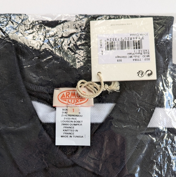NWT Armor Lux Striped Heritage Polo Shirt 100% Cotton - Picture 3 of 6